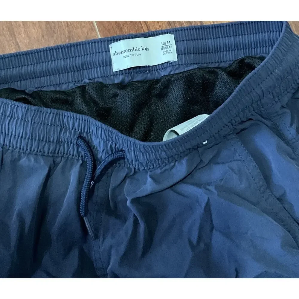 Abercrombie Kids Navy Blue Pool to Play Swim Trunks Shorts Size 13/14